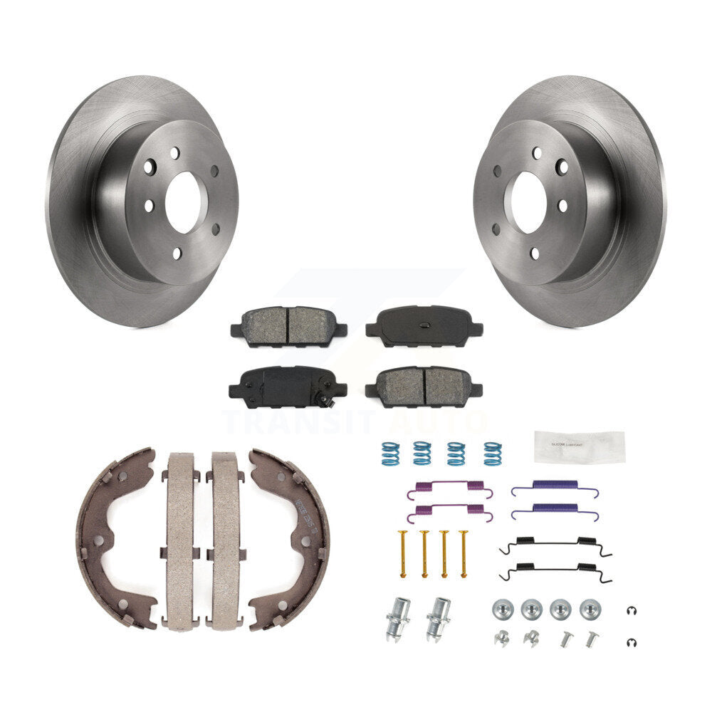 Rear Disc Rotors Semi-Metallic Pads Parking Brake Shoes & Hardware Kit For Nissan Altima K8S-104885