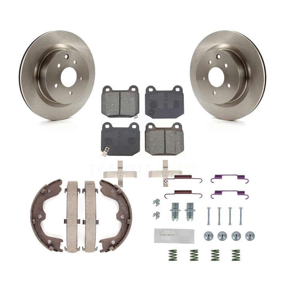 Rear Disc Rotors Semi-Metallic Pads Parking Shoes & Hardware Kit For Nissan 350Z INFINITI K8S-104892