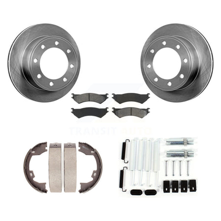 Rear Disc Rotors Semi-Metallic Pads Parking Brake Shoes And Hardware Kit For Ford E-150 K8S-104912