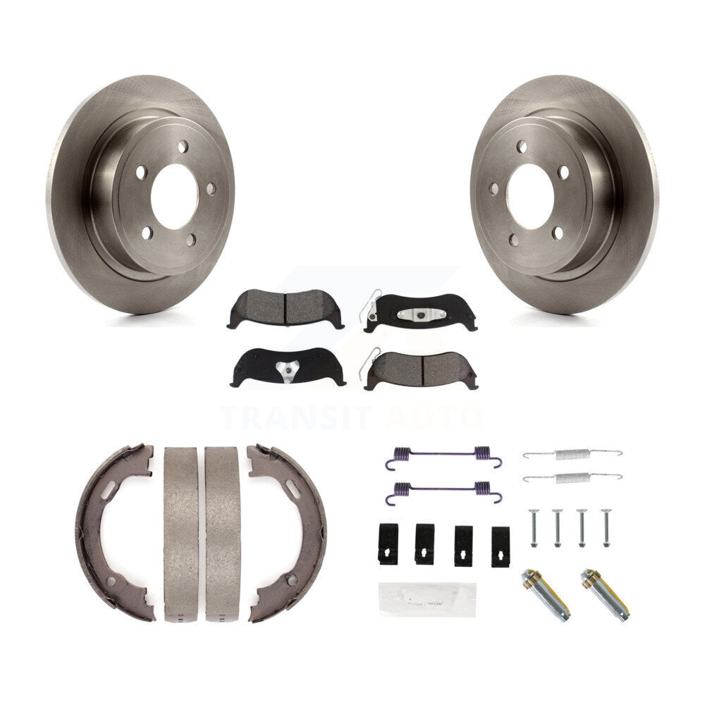 Rear Disc Rotors Semi-Metallic Pads Parking Shoes And Hardware Kit For Chrysler Pacifica K8S-104927