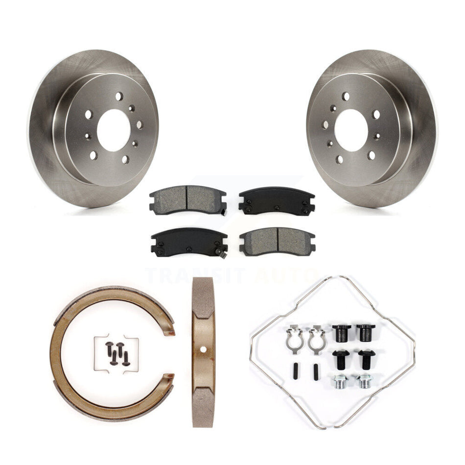 Rear Disc Rotors Semi-Metallic Pads Parking Shoes Hardware Kit For Chevrolet Impala Grand K8S-104930