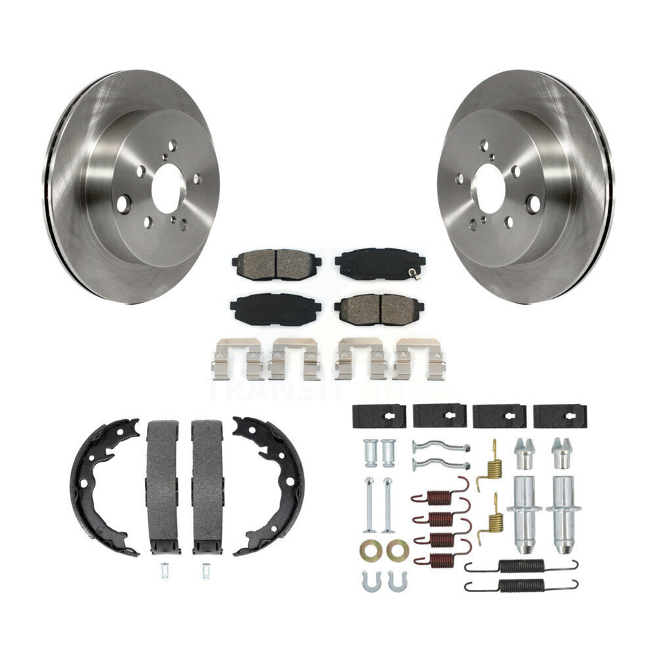 Rear Disc Rotors Semi-Metallic Pads Parking Shoes & Hardware Kit For Subaru Forester 2.0L K8S-104932