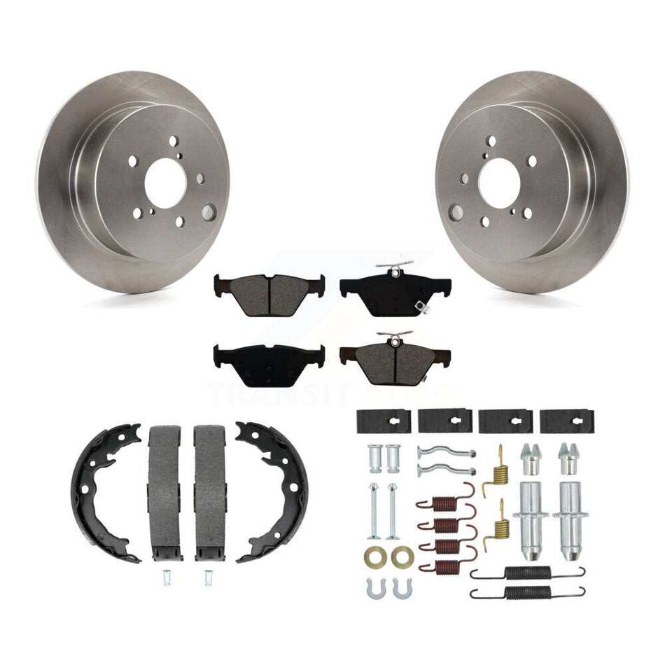 Rear Disc Rotors Semi-Metallic Pads Parking Brake Shoes Hardware Kit For Subaru Crosstrek K8S-104933