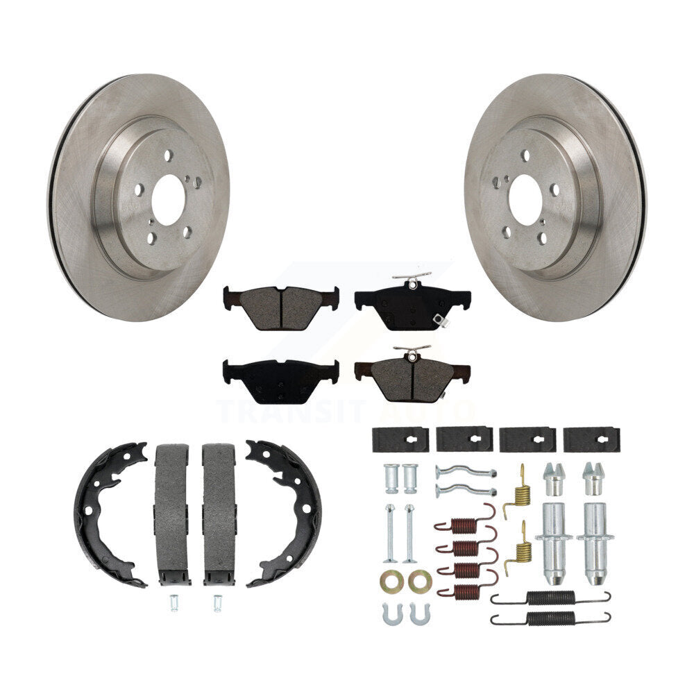 Rear Disc Rotors Semi-Metallic Pads Parking Brake Shoes Hardware Kit For Subaru Crosstrek K8S-104934