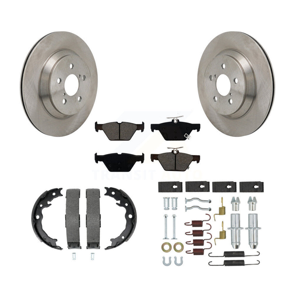 Rear Disc Rotors Semi-Metallic Pads Parking Brake Shoes Hardware Kit For Subaru Crosstrek K8S-104934
