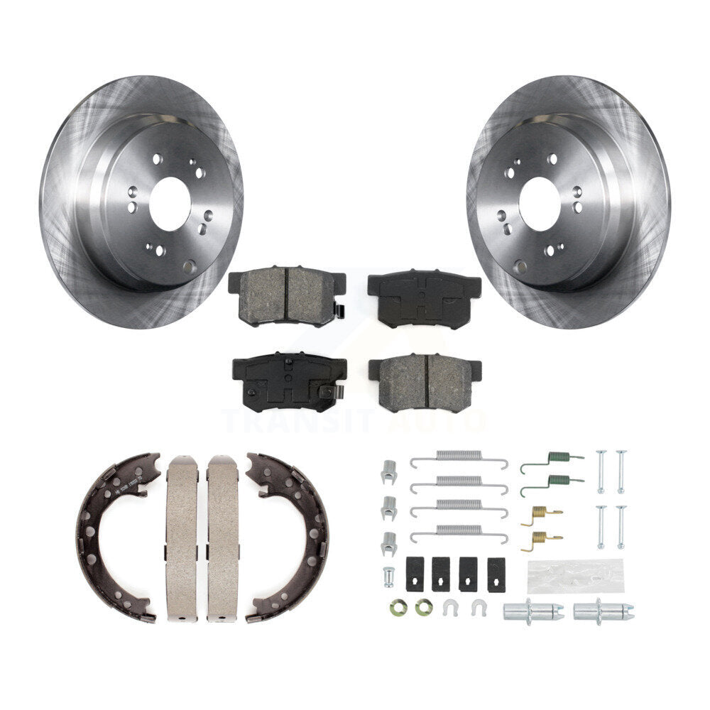 Rear Disc Rotors Semi-Metallic Pads Parking Brake Shoes And Hardware Kit For Acura RDX K8S-104949