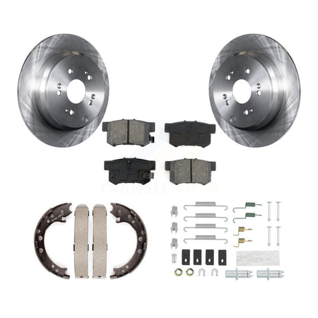Rear Disc Rotors Semi-Metallic Pads Parking Brake Shoes And Hardware Kit For Acura RDX K8S-104949