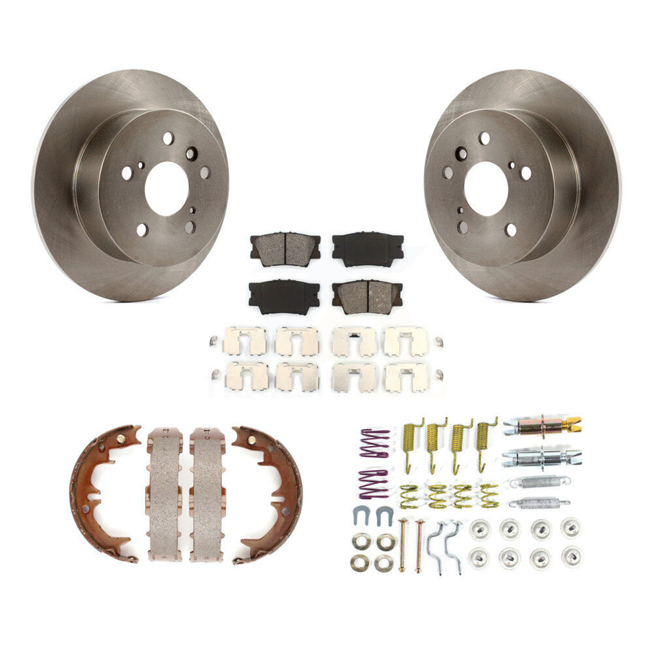 Rear Disc Rotors Semi-Metallic Pads Parking Shoes And Hardware Kit For Toyota Camry Lexus K8S-104952