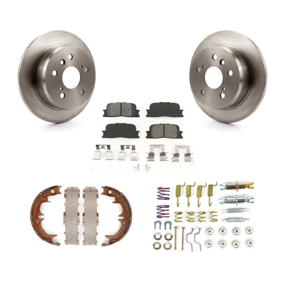 Rear Disc Rotors Semi-Metallic Pads Parking Shoes And Hardware Kit For Toyota Camry Lexus K8S-104953