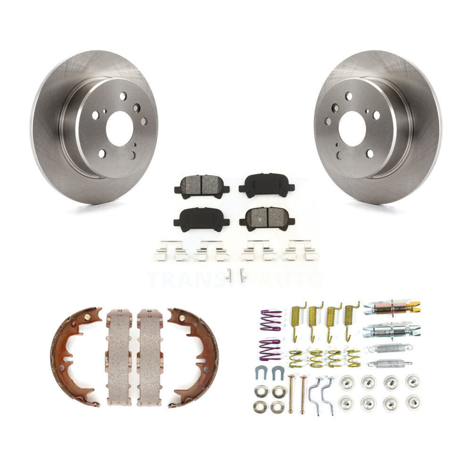 Rear Disc Rotors Semi-Metallic Pads Parking Shoes & Hardware Kit For 00-04 Toyota Avalon K8S-104954