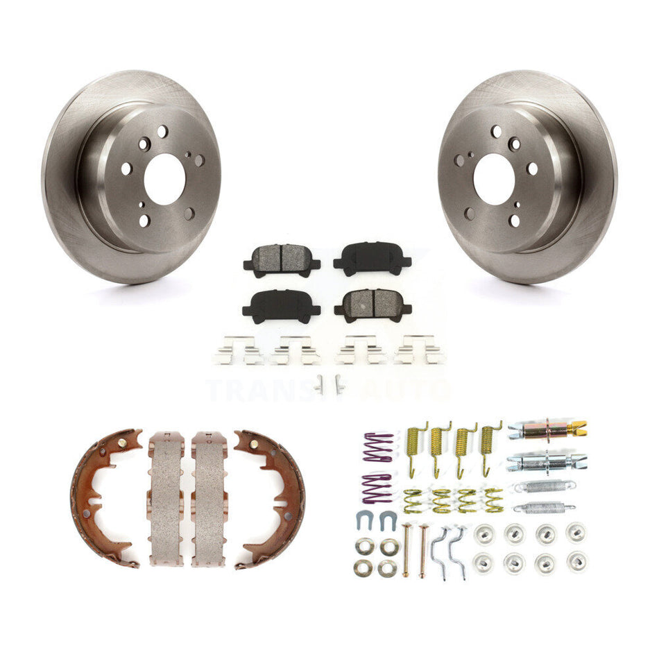Rear Disc Rotors Semi-Metallic Pads Parking Shoes & Hardware Kit For Toyota Camry Solara K8S-104955