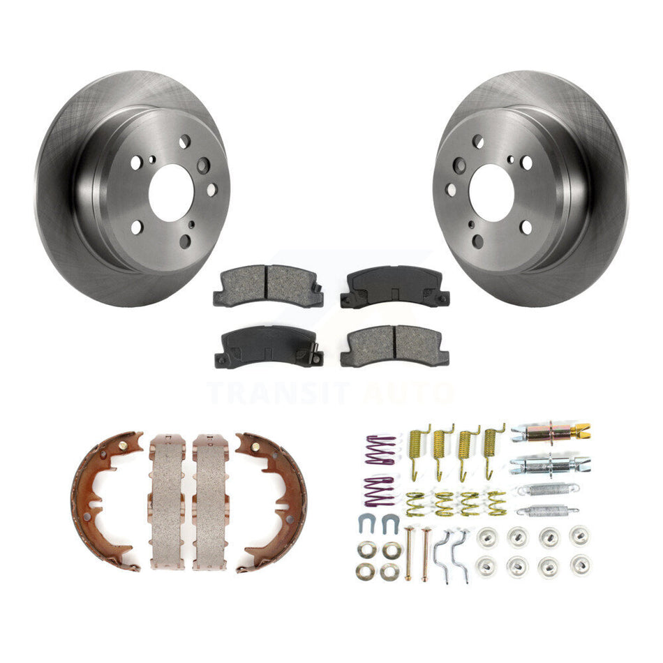 Rear Disc Rotors Semi-Metallic Pads Parking Shoes & Hardware Kit For Toyota Camry Solara K8S-104957