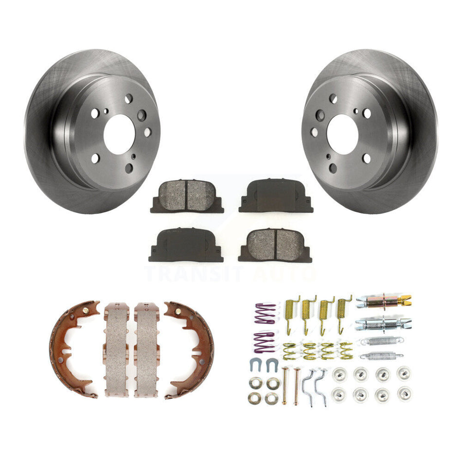 Rear Disc Rotors Semi-Metallic Pads Parking Shoes And Hardware Kit For Toyota Camry Lexus K8S-104958