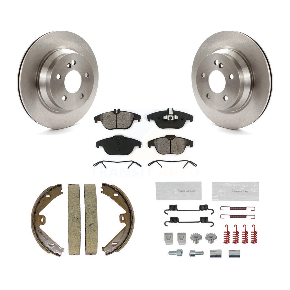 Rear Disc Rotors Semi-Metallic Pads Parking Shoes & Hardware Kit For Mercedes-Benz GLK350 K8S-104969