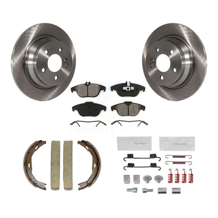 Rear Disc Rotors Semi-Metallic Pads Parking Shoes And Hardware Kit For Mercedes-Benz E350 K8S-104971
