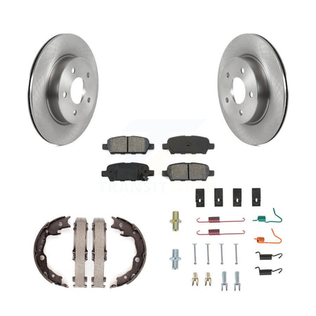 Rear Disc Rotors Semi-Metallic Pads Parking Brake Shoes And Hardware Kit For Nissan LEAF K8S-104972