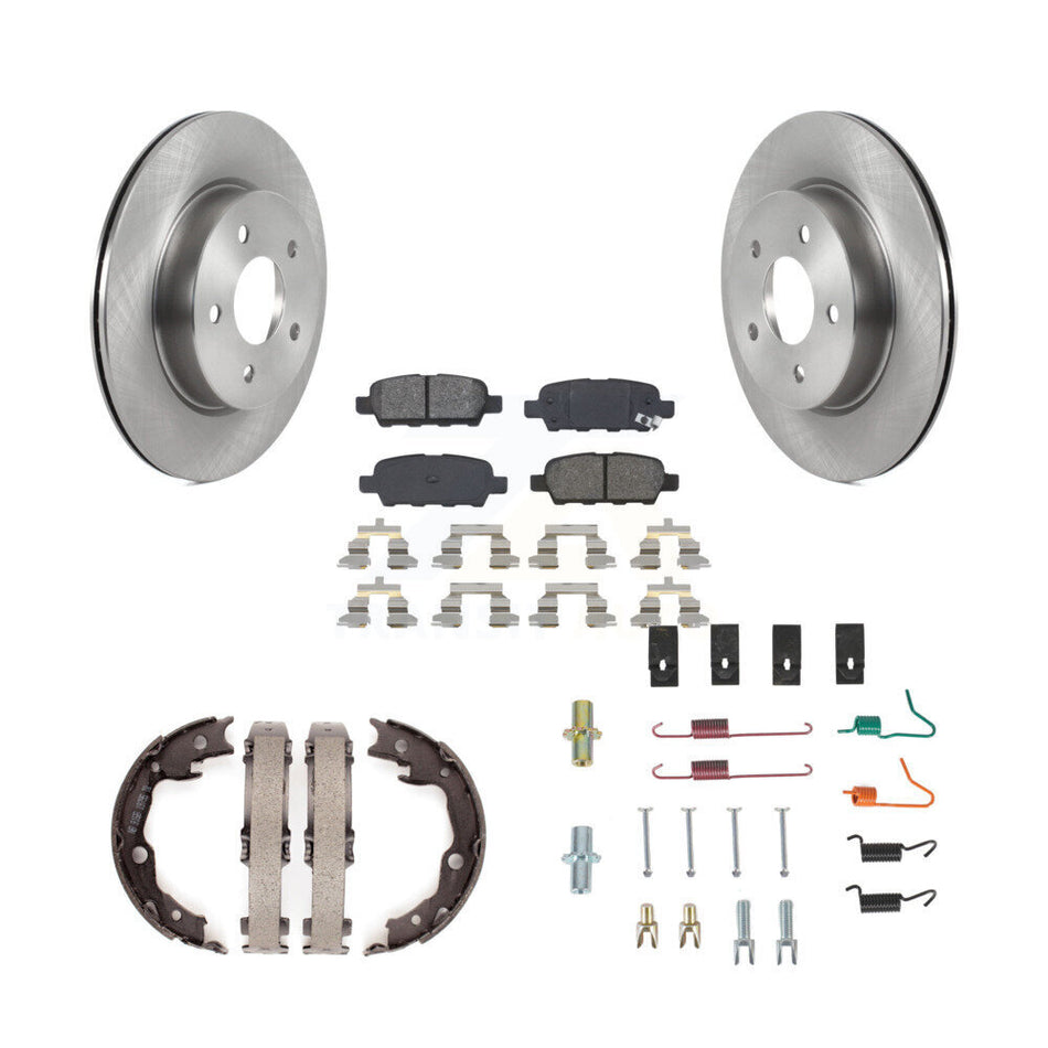 Rear Disc Rotors Semi-Metallic Pads Parking Brake Shoes And Hardware Kit For Nissan LEAF K8S-104972