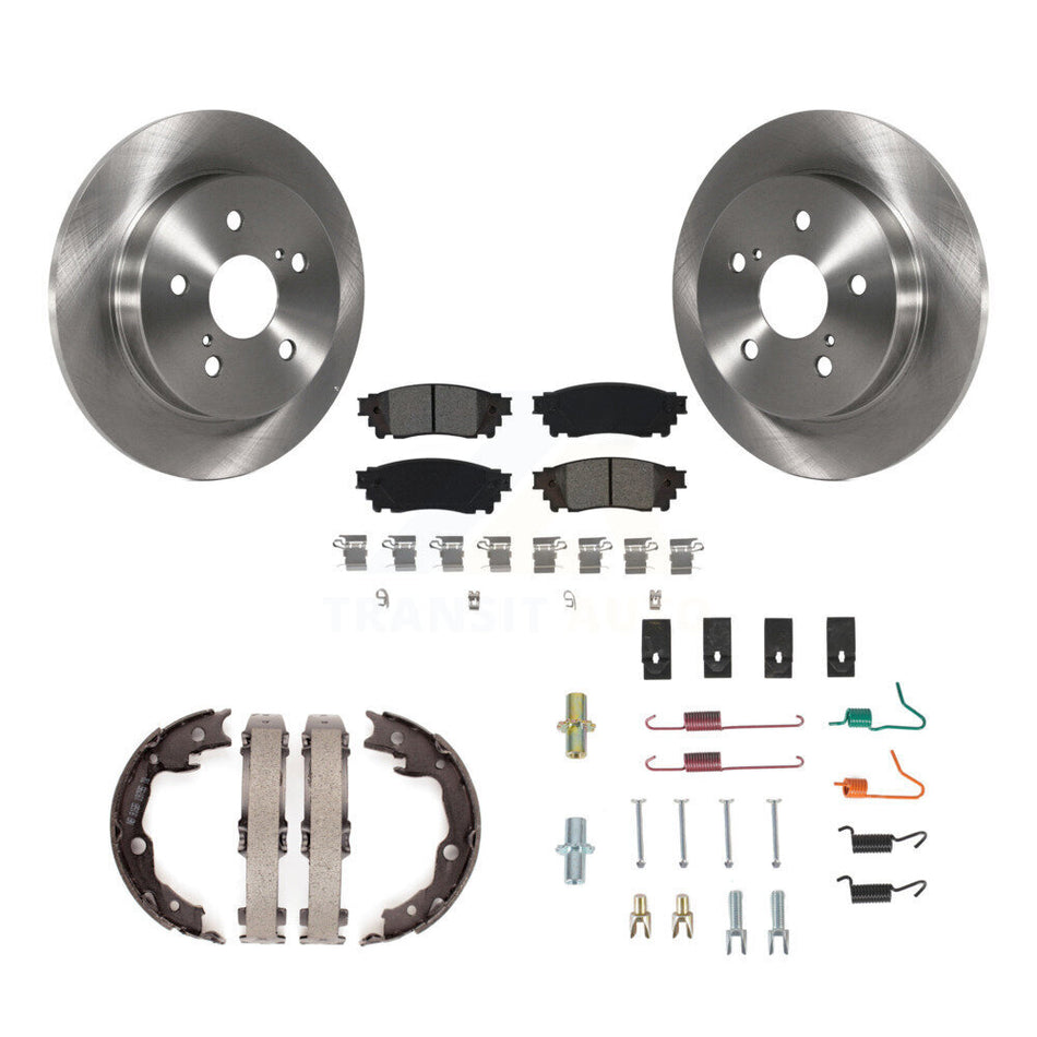 Rear Disc Rotors Semi-Metallic Pads Parking Brake Shoes And Hardware Kit For Toyota Camry K8S-104973