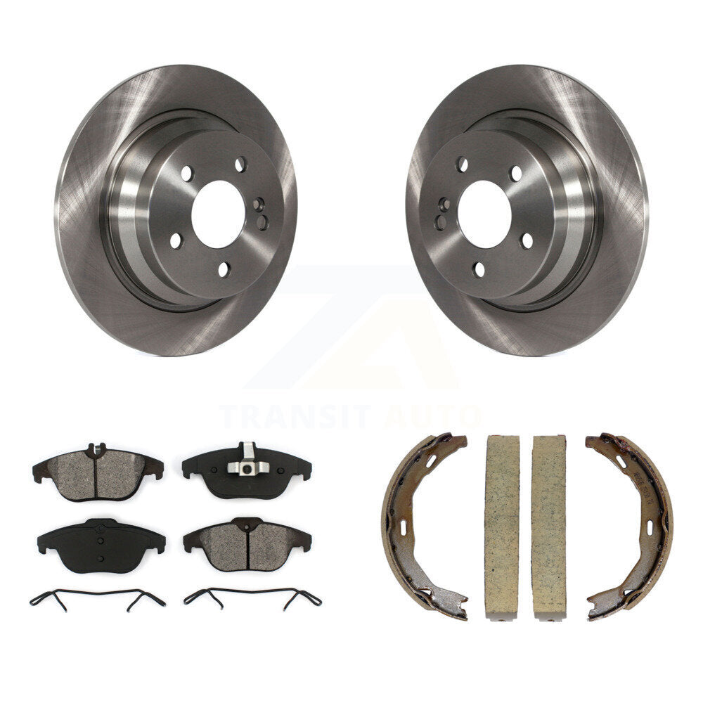 Rear Disc Rotors Semi-Metallic Pads & Parking Shoes Kit For 2010 Mercedes-Benz E350 Coupe K8S-104978