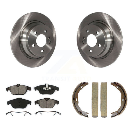 Rear Disc Rotors Semi-Metallic Pads & Parking Shoes Kit For 2010 Mercedes-Benz E350 Coupe K8S-104978
