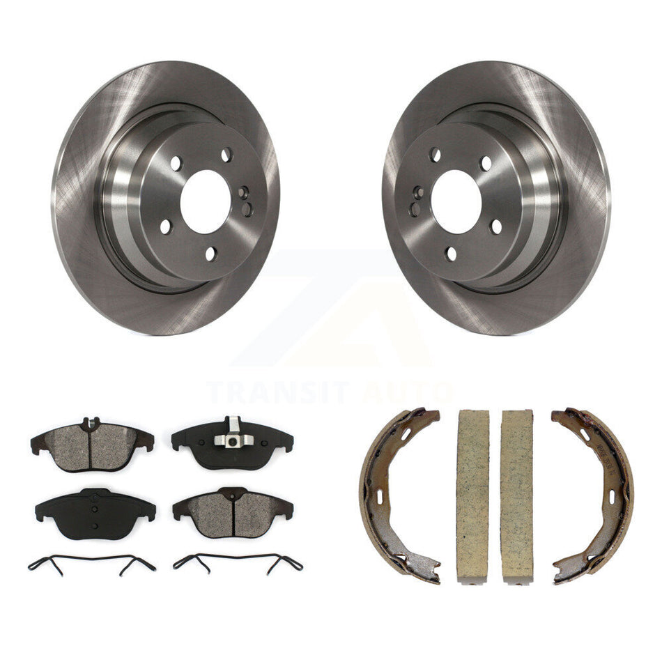 Rear Disc Rotors Semi-Metallic Pads & Parking Shoes Kit For 2010 Mercedes-Benz E350 Coupe K8S-104978