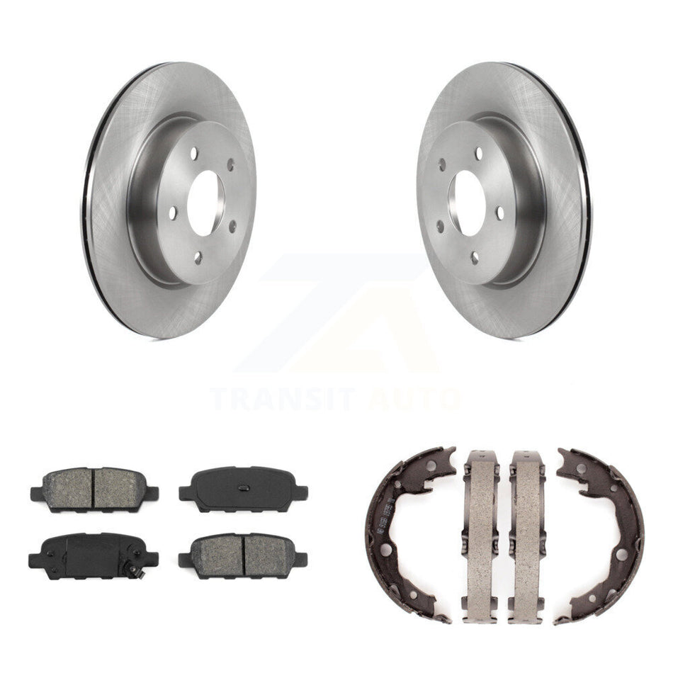 Rear Disc Rotors Semi-Metallic Pads And Parking Brake Shoes Kit For Nissan LEAF K8S-104979