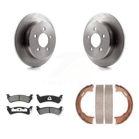 Rear Disc Rotors Semi-Metallic Pads And Parking Brake Shoes Kit For Ford Explorer Sport K8S-104982