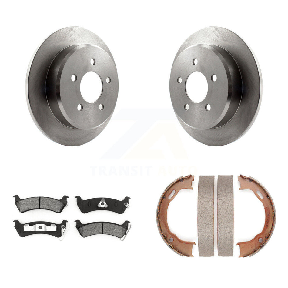 Rear Disc Rotors Semi-Metallic Pads And Parking Brake Shoes Kit For Ford Explorer Sport K8S-104982