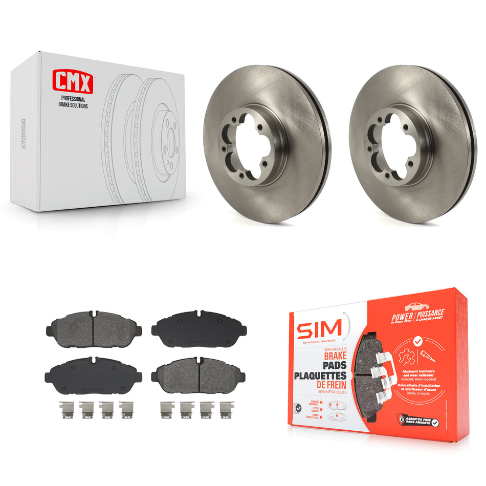 Front Disc Brake Rotors And Semi-Metallic Pads Kit For 2023 Ford Transit-350 HD AWD K8S-104988