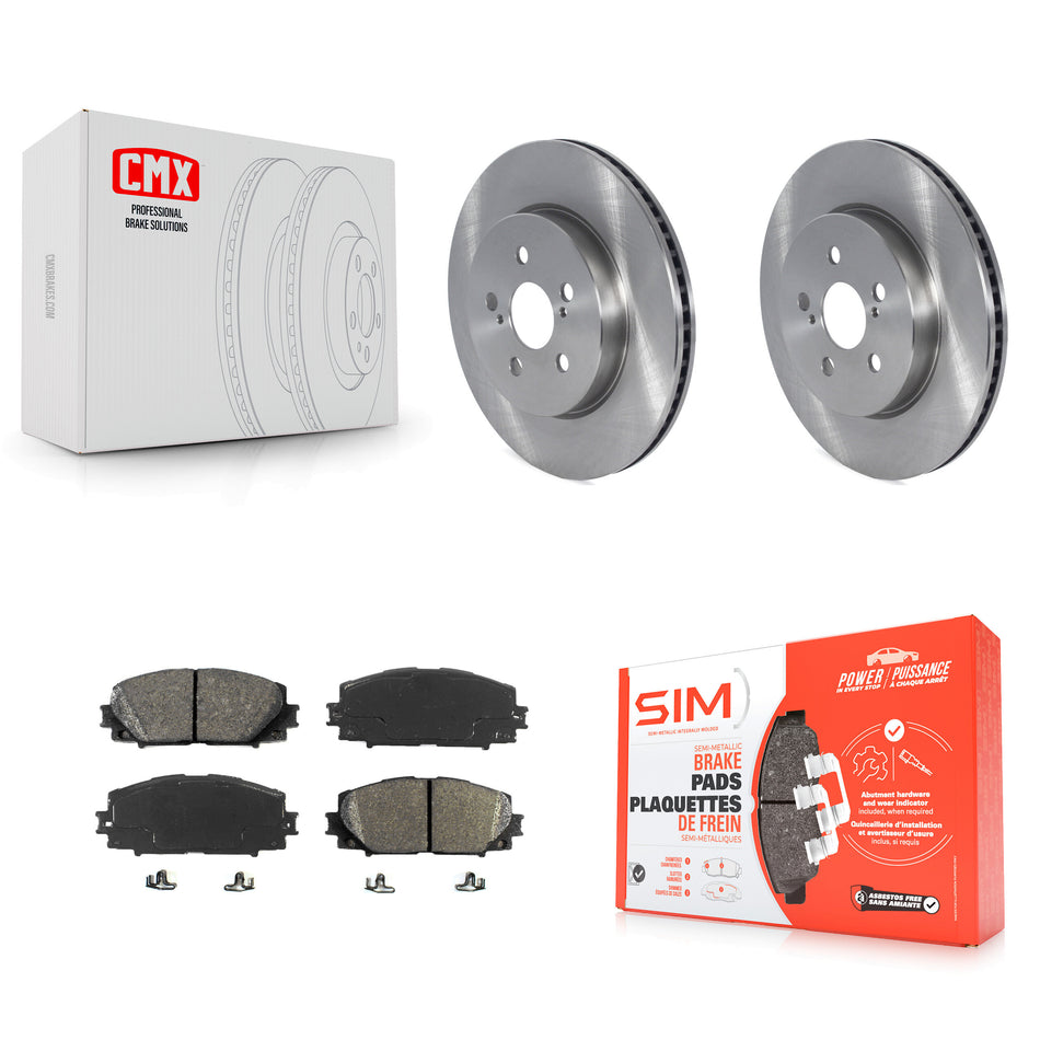 Front Disc Brake Rotors And Semi-Metallic Pads Kit For Toyota Corolla Prius Prime K8S-104990