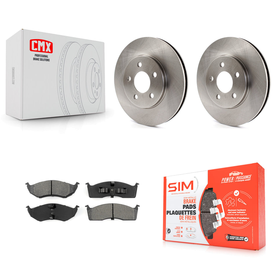 Front Brake Rotor Semi-Metallic Pad Kit For Dodge Caravan Grand Plymouth Voyager Chrysler K8S-104996