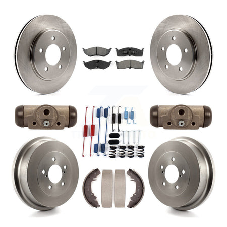 Front Rear Brake Rotors Semi-Metallic Pad Drum Kit (9Pc) For Dodge Caravan Grand Chrysler K8S-105032