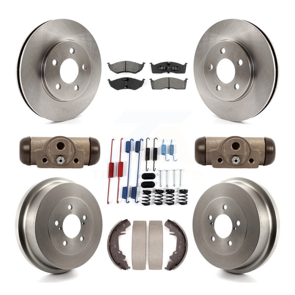 Front Rear Disc Brake Rotor Semi-Metallic Pad & Drum Kit (9Pc) For Chrysler Grand Voyager K8S-105033