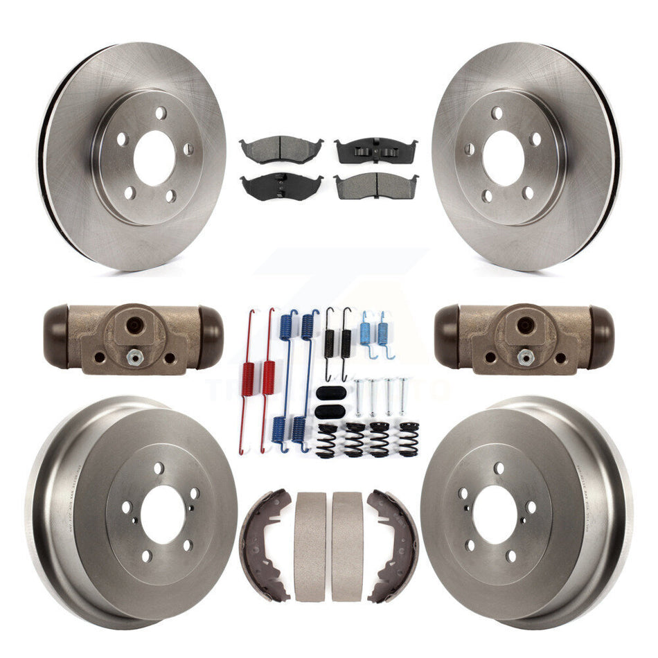 Front Rear Disc Brake Rotor Semi-Metallic Pad & Drum Kit (9Pc) For Chrysler Grand Voyager K8S-105033