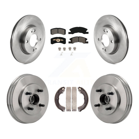 Front Rear Disc Brake Rotor Semi-Metallic Pad Drum Kit For 2017-2023 Mitsubishi Mirage G4 K8S-105034