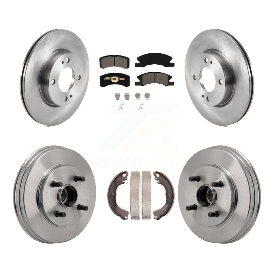 Front Rear Disc Brake Rotor Semi-Metallic Pad Drum Kit For 2017-2023 Mitsubishi Mirage G4 K8S-105034