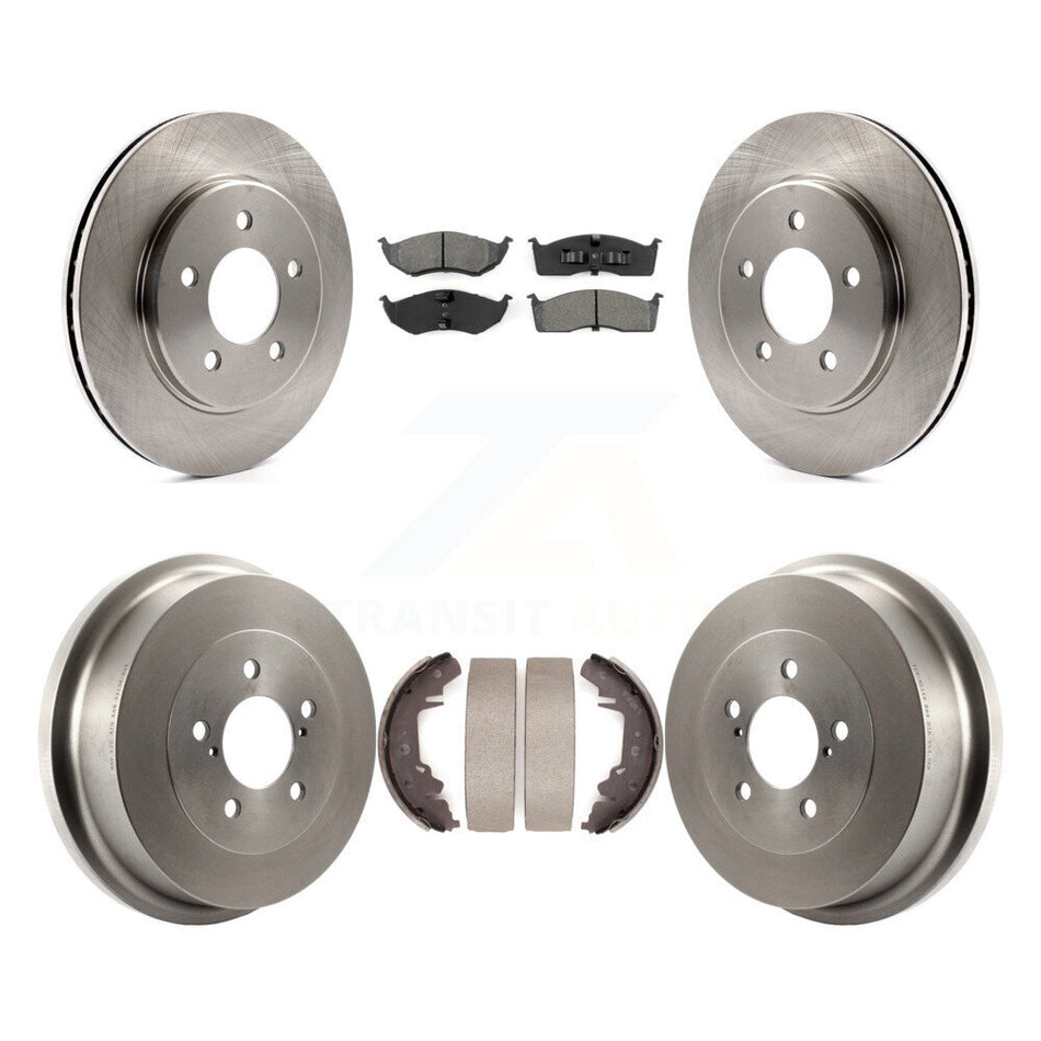 Front Rear Brake Rotor Semi-Metallic Pad Drum Kit For Dodge Caravan Grand Plymouth Town & K8S-105035