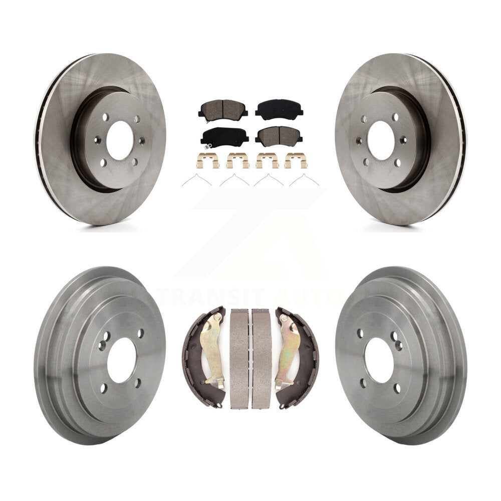 Front Rear Disc Brake Rotors Semi-Metallic Pads And Drum Kit For Kia Rio Hyundai Accent K8S-105037