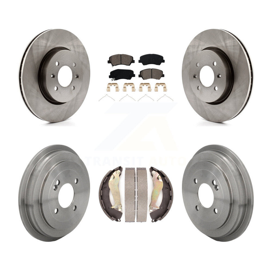 Front Rear Disc Brake Rotors Semi-Metallic Pads And Drum Kit For Kia Rio Hyundai Accent K8S-105037