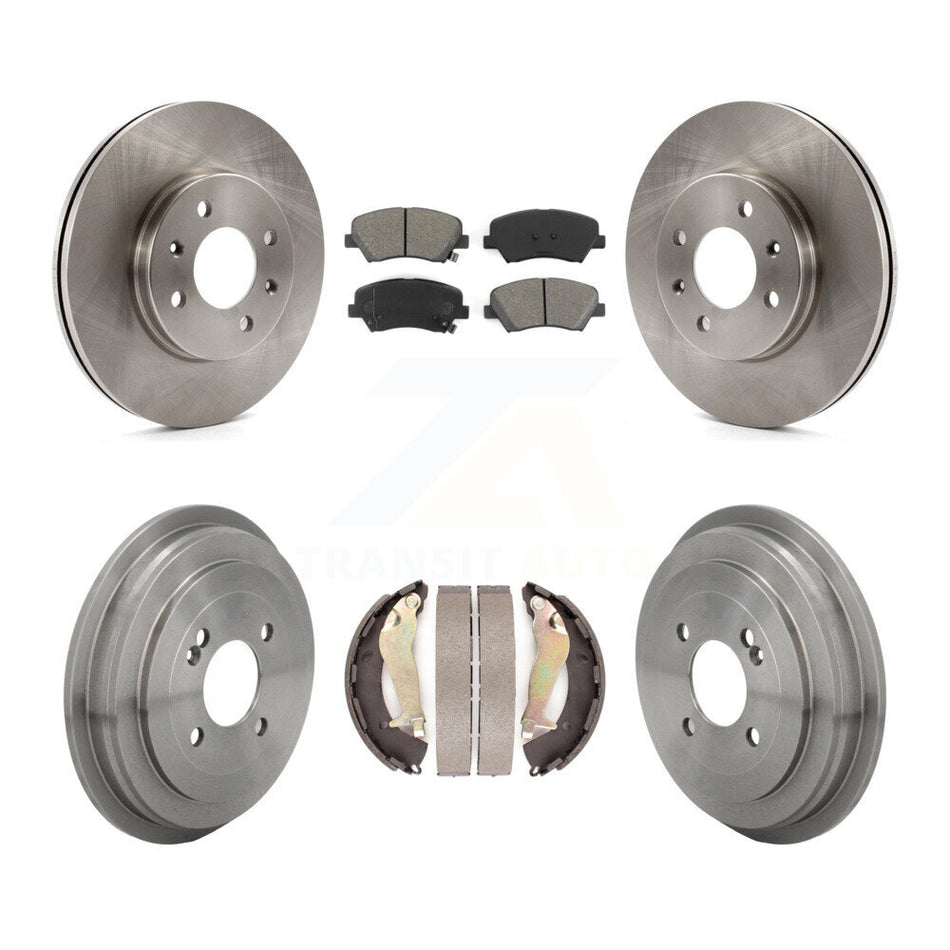 Front Rear Disc Brake Rotors Semi-Metallic Pads And Drum Kit For Kia Rio K8S-105038