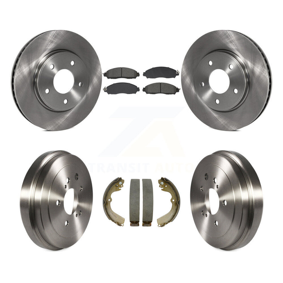 Front Rear Brake Rotor Semi-Metallic Pad & Drum Kit For Nissan NV200 Without Taxi Package K8S-105040