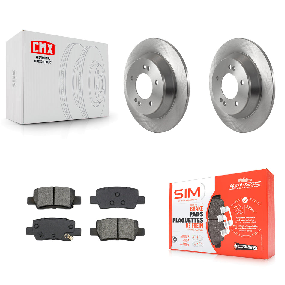 Rear Disc Brake Rotors & Semi-Metallic Pad Kit For Kia Seltos With Electric Parking K8S-105053