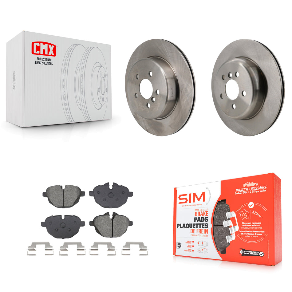 Rear Disc Brake Rotors And Semi-Metallic Pads Kit For 2022 BMW X3 2.0L K8S-105059