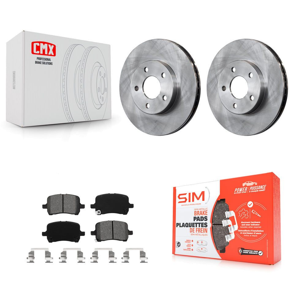 Front Disc Brake Rotors & Semi-Metallic Pad Kit For 2007-2008 Pontiac G5 rear brakes K8S-105061