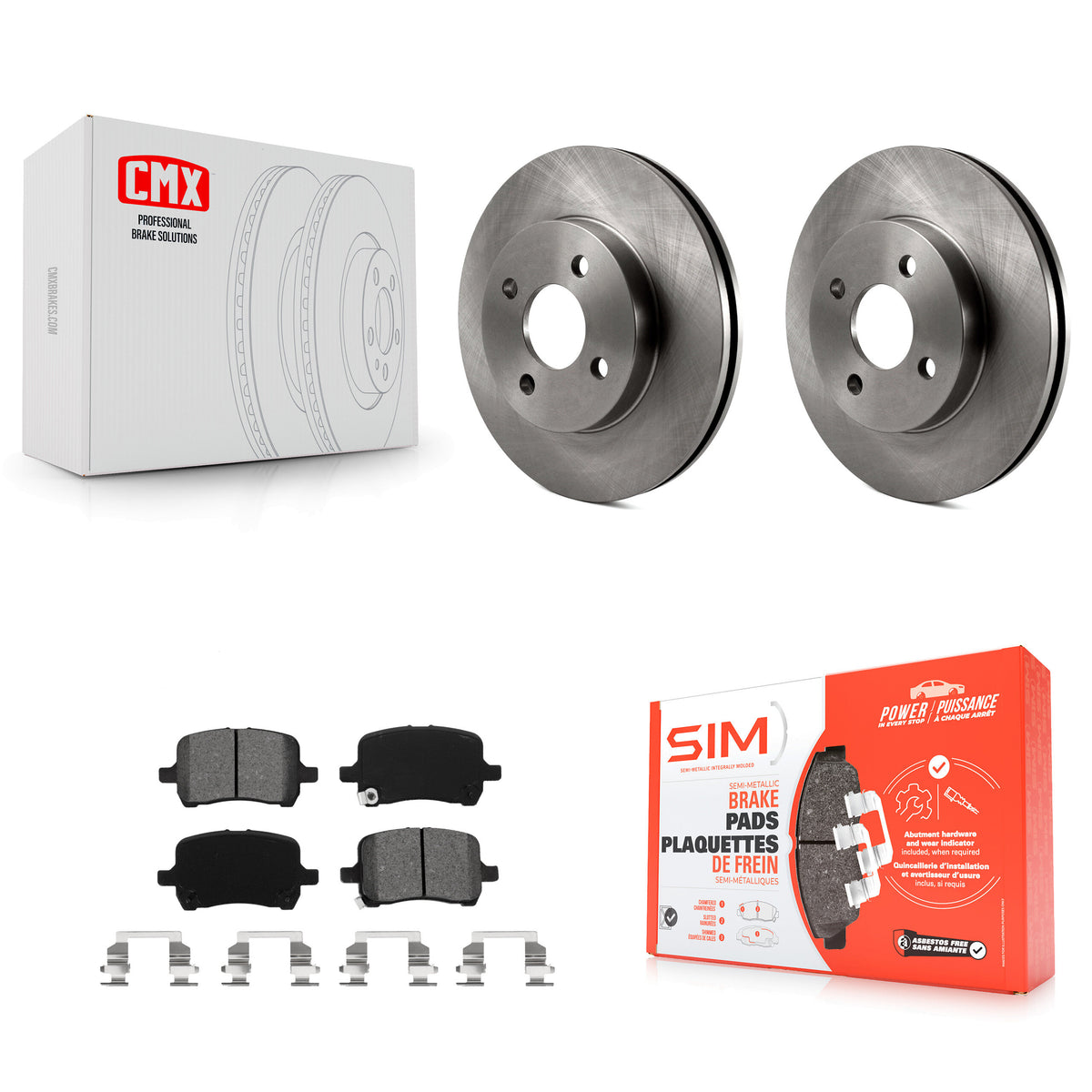 Front Disc Brake Rotors & Semi-Metallic Pad Kit For 2007-2008 Pontiac G5 rear brakes K8S-105062