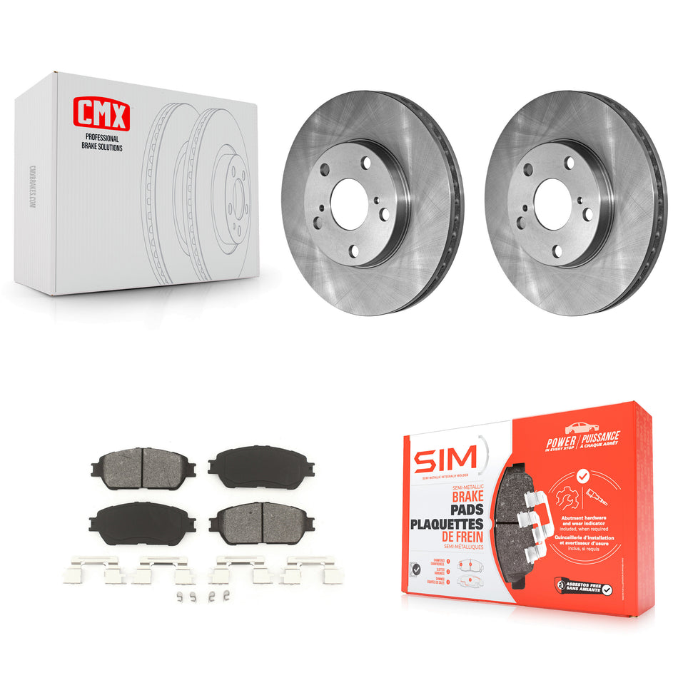Front Brake Rotor Semi-Metallic Pad Kit For Toyota Camry SE XLE With 275mm Diameter K8S-105063