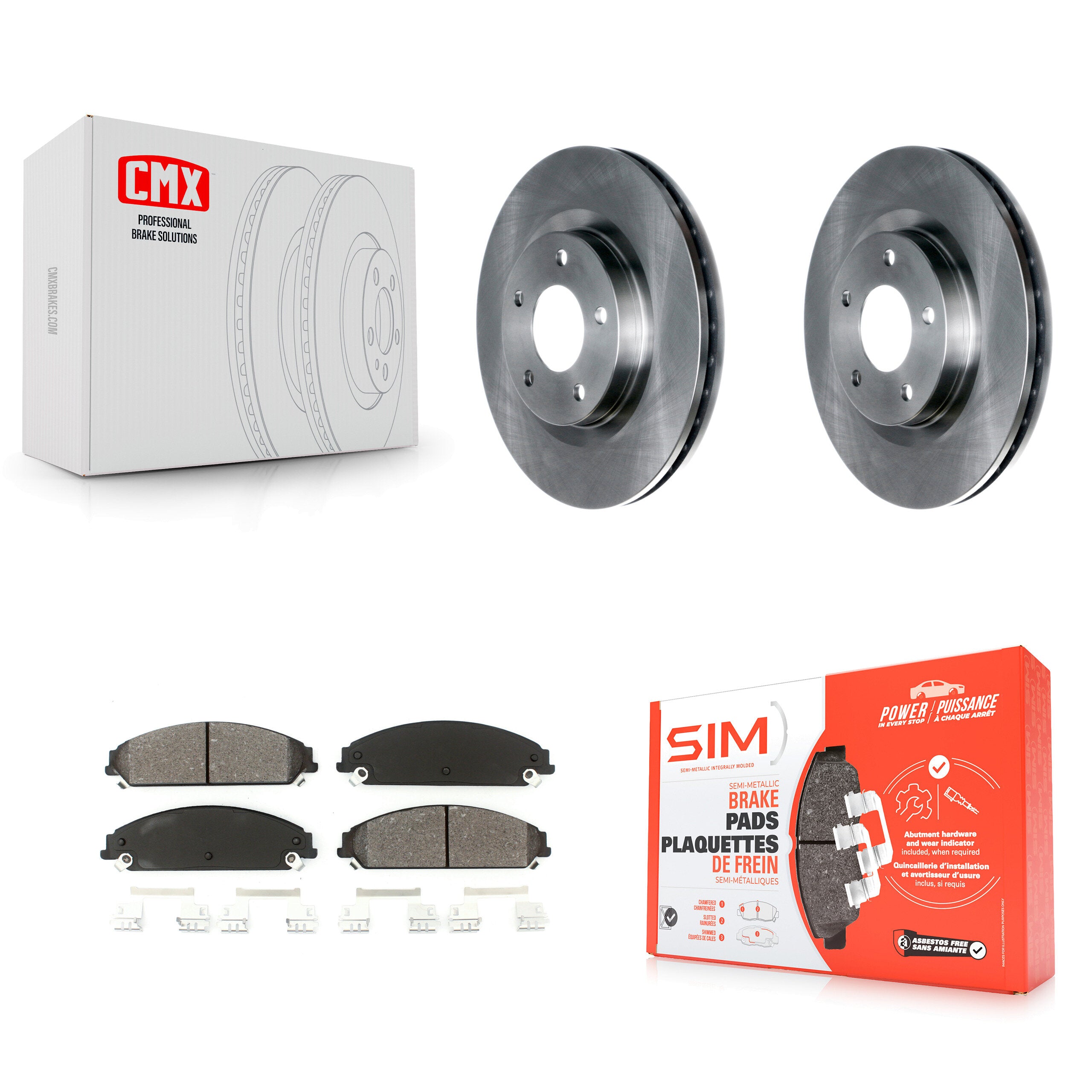 Front Brake Rotor Semi-Metallic Pad Kit For Dodge Caliber With 294mm Diameter K8S-105065