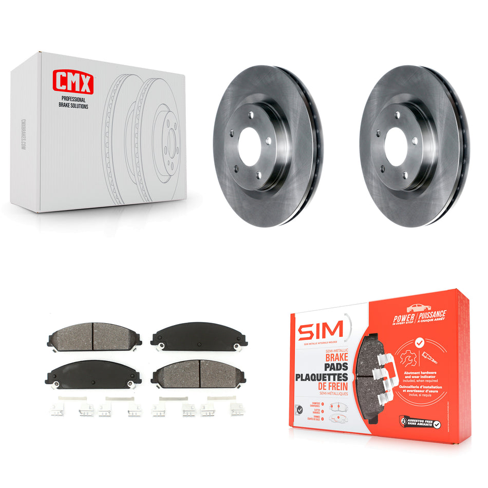 Front Brake Rotor Semi-Metallic Pad Kit For Dodge Caliber With 294mm Diameter K8S-105065