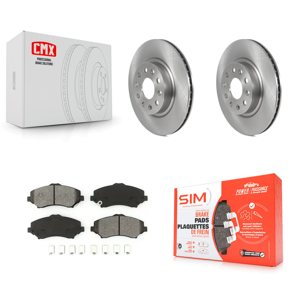 Front Disc Brake Rotors And Semi-Metallic Pads Kit For Jeep Wrangler K8S-105070