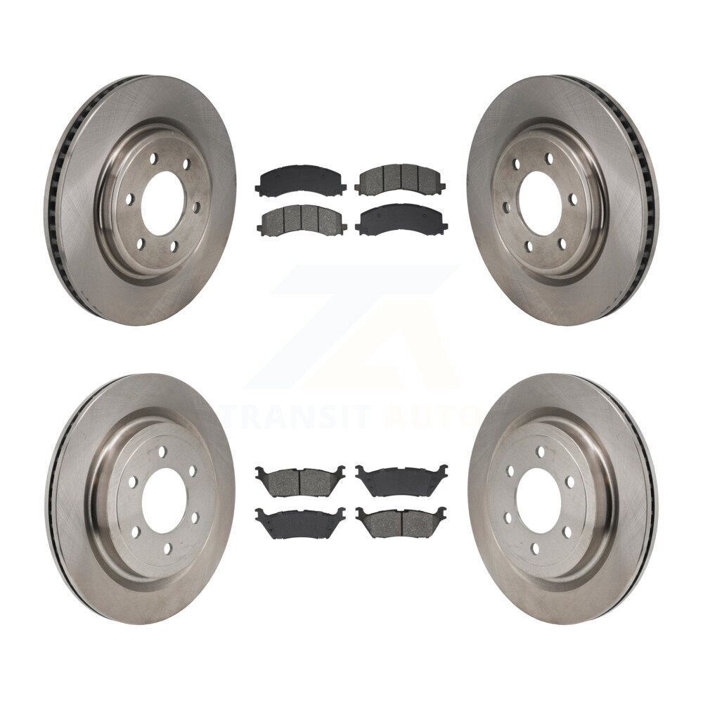 Front Rear Disc Brake Rotors And Semi-Metallic Pads Kit For Ford F-150 K8S-105080